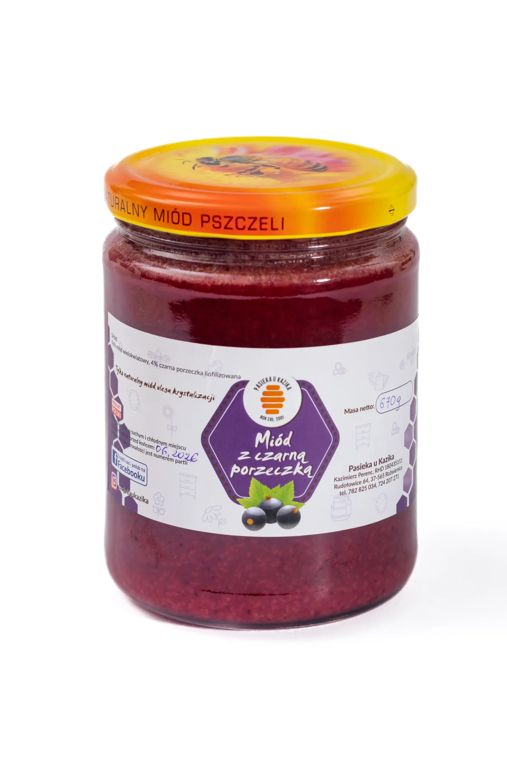 Miód z czarną porzeczką średni