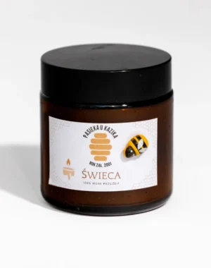 Świeca z wosku pszczelego w słoiku 120 ml