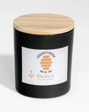 Świeca z wosku pszczelego w słoiku 300 ml