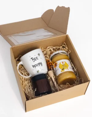 Zestaw prezentowy 1 miód 400/410g + świeca + kubek z dowolnym napisem
